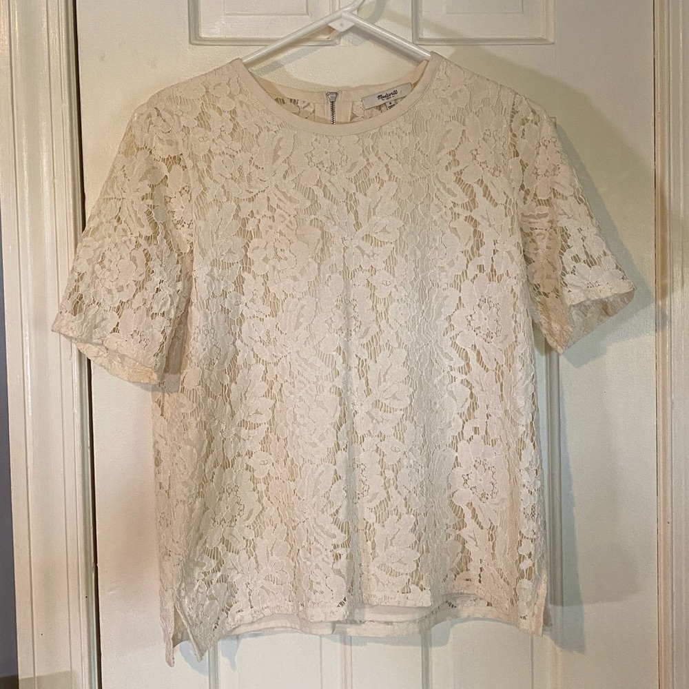 Madewell lace short sleeve top